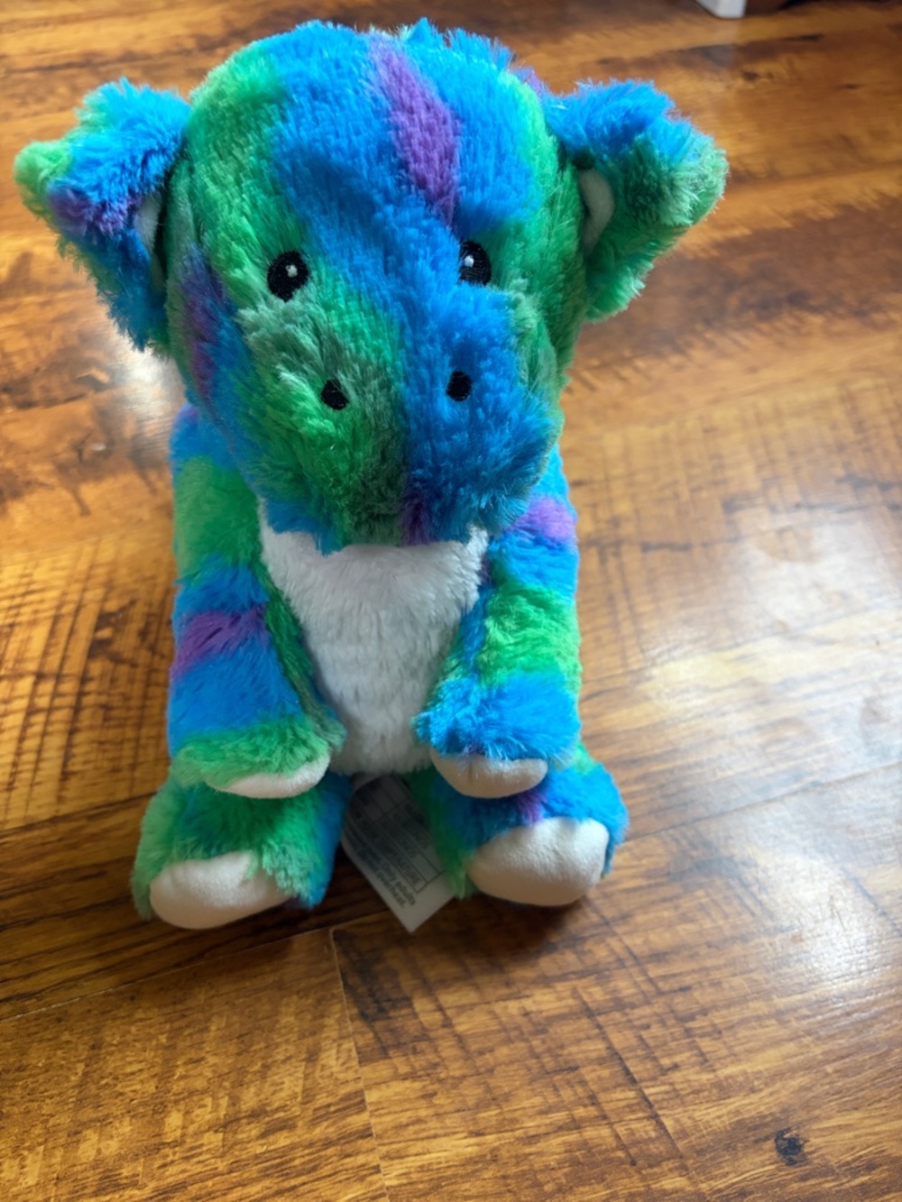 Plush Multicolor Blue-Green Elephant Stuffed Toy - Unbranded